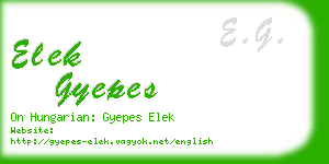 elek gyepes business card